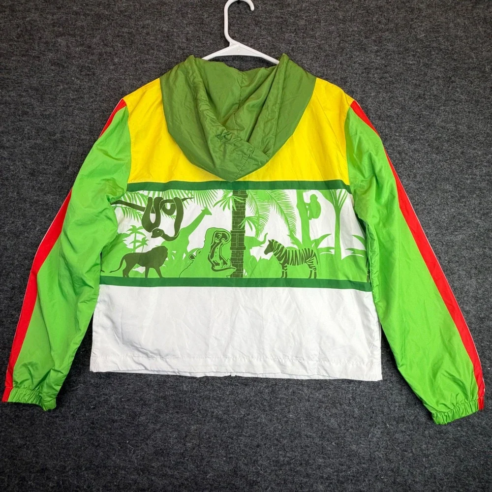 Disney Parks Jungle Cruise Windbreaker Women Small Multicolor Zip Hooded Jacket
